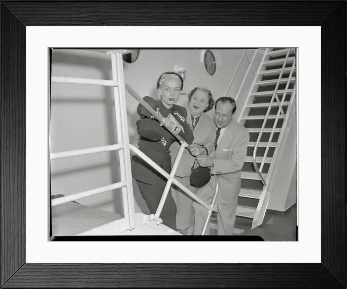 Framed Print : Bud Abbott and Family Aboard Ship Framed Print : Bud Abbott and Family Aboard Ship