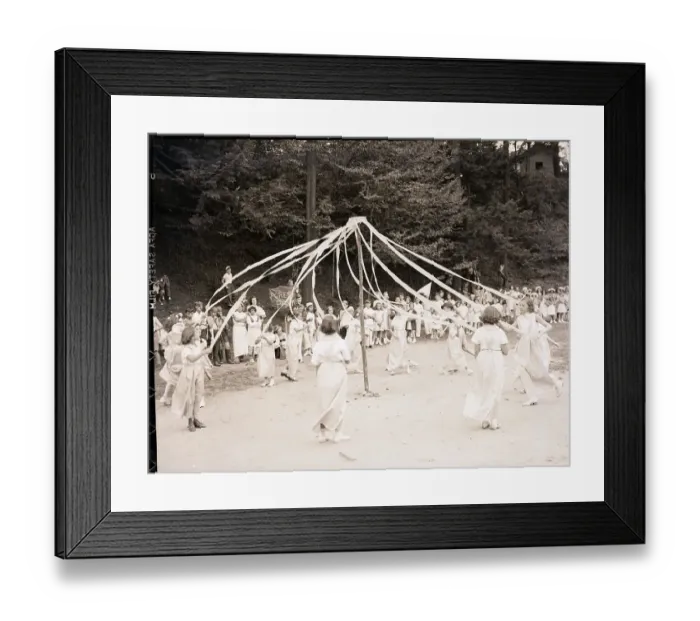 Framed Print : Women Performing the May Pole Dance Framed Print : Women Performing the May Pole Dance