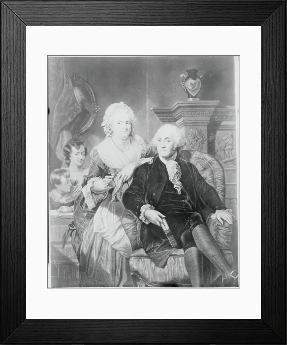 Framed Print : George Washington with Wife and Two Children