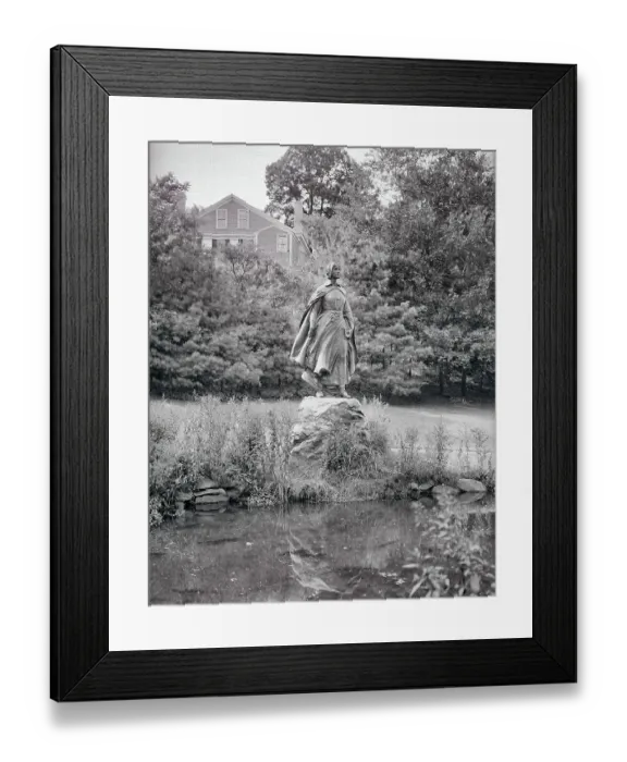 Framed Print : View of Pilgrim Maid Statue on a Rock Framed Print : View of Pilgrim Maid Statue on a Rock