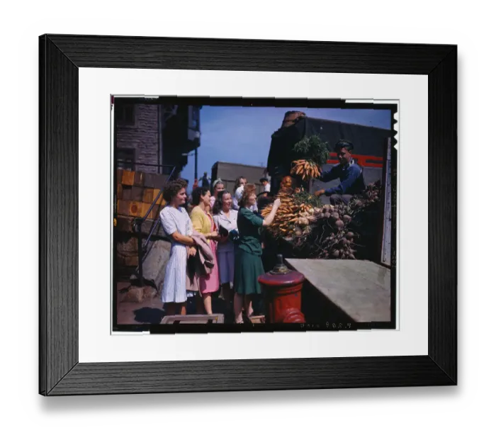 Framed Print : Women Buying Vegetables at Market