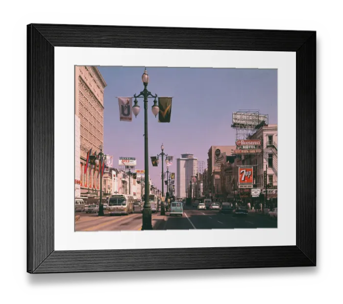 Framed Print : Traffic Moving Along a City Street Framed Print : Traffic Moving Along a City Street