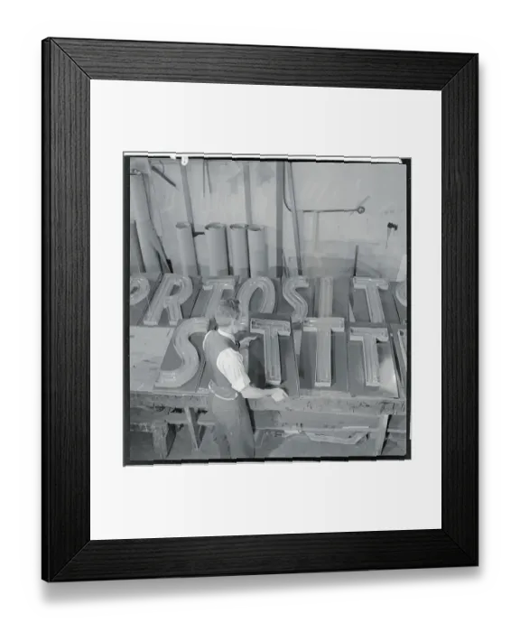 Framed Print : Assembling a Neon Sign Framed Print : Assembling a Neon Sign