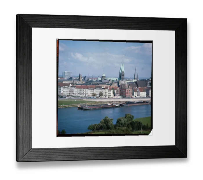 Framed Print : Weser River and Bremen in Germany Framed Print : Weser River and Bremen in Germany