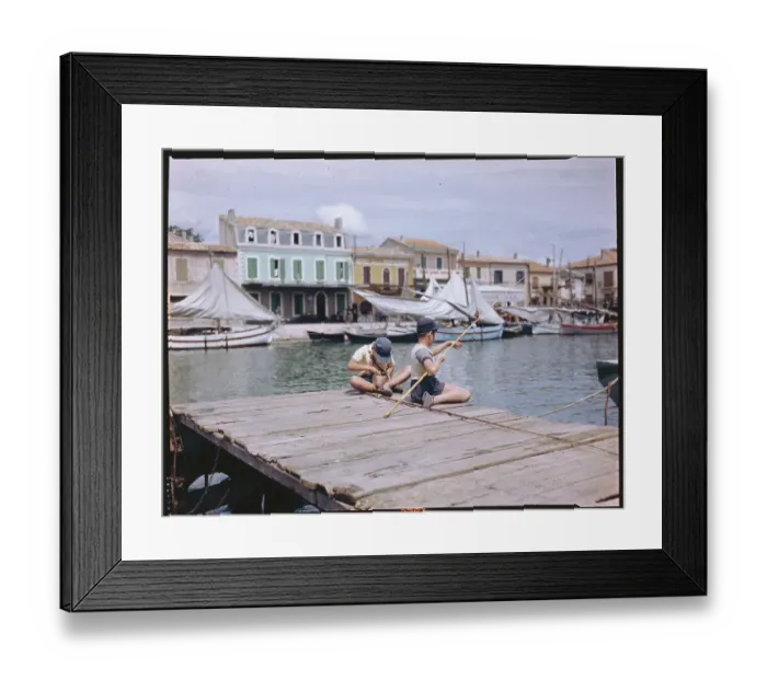 Framed Print : French Boys Fishing