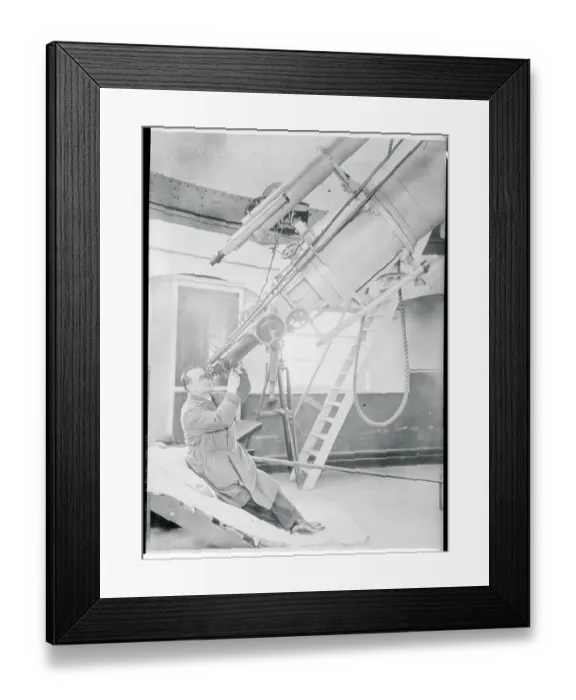 Framed Print : Man Looking Through Telescope Framed Print : Man Looking Through Telescope