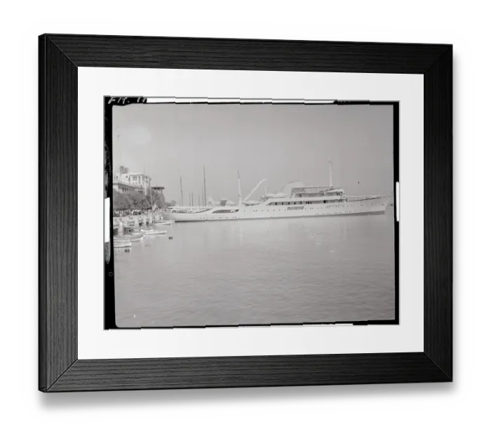 Framed Print : Onasis Yacht Docked Near Shore Framed Print : Onasis Yacht Docked Near Shore