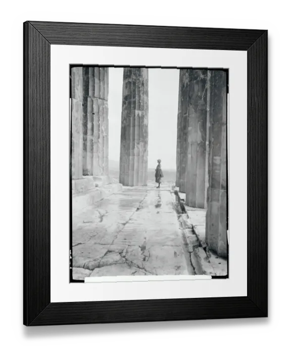 Framed Print : Woman at Athens Ruins Framed Print : Woman at Athens Ruins