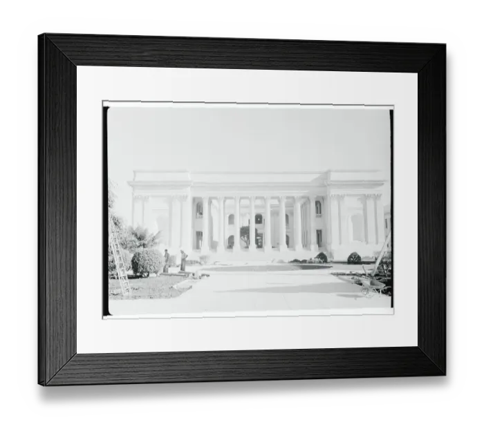 Framed Print : Landscapers Working on Exterior of University Framed Print : Landscapers Working on Exterior of University