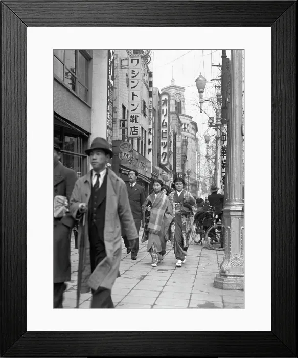 Framed Print : Japanese City Street Framed Print : Japanese City Street