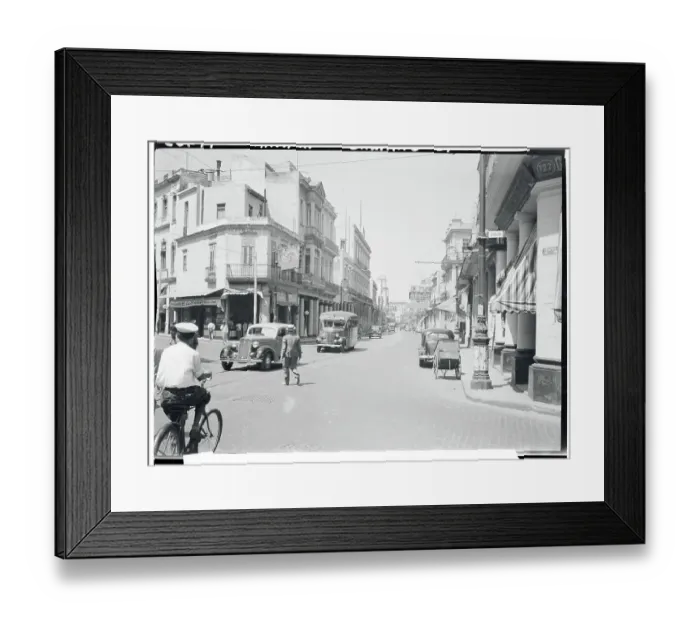 Framed Print : Pedestrians and Motorists on Street Framed Print : Pedestrians and Motorists on Street