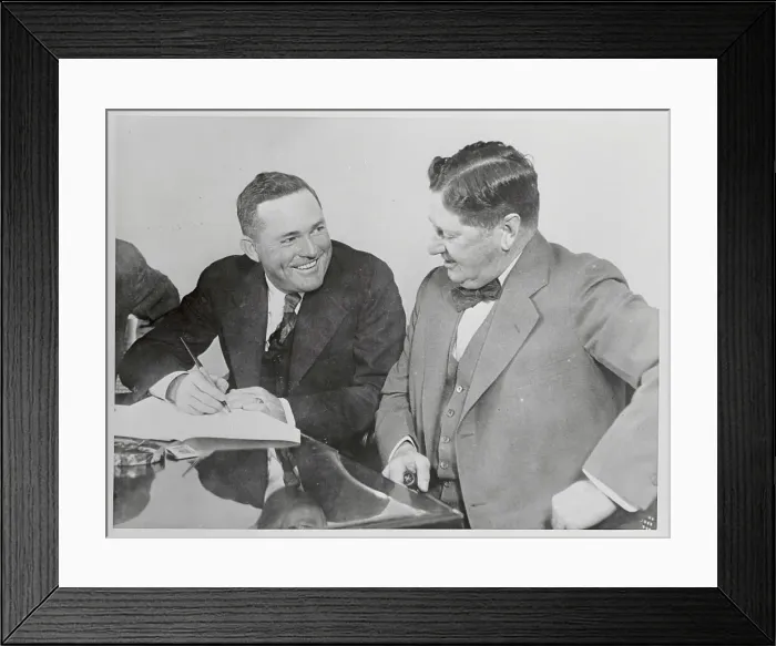 Framed Print : Rogers Hornsby Conferring with William Wrigley Framed Print : Rogers Hornsby Conferring with William Wrigley