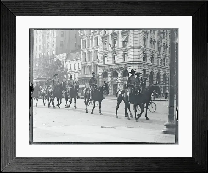 Framed Print : Members of the Third Cavalry Riding Down Street Framed Print : Members of the Third Cavalry Riding Down Street