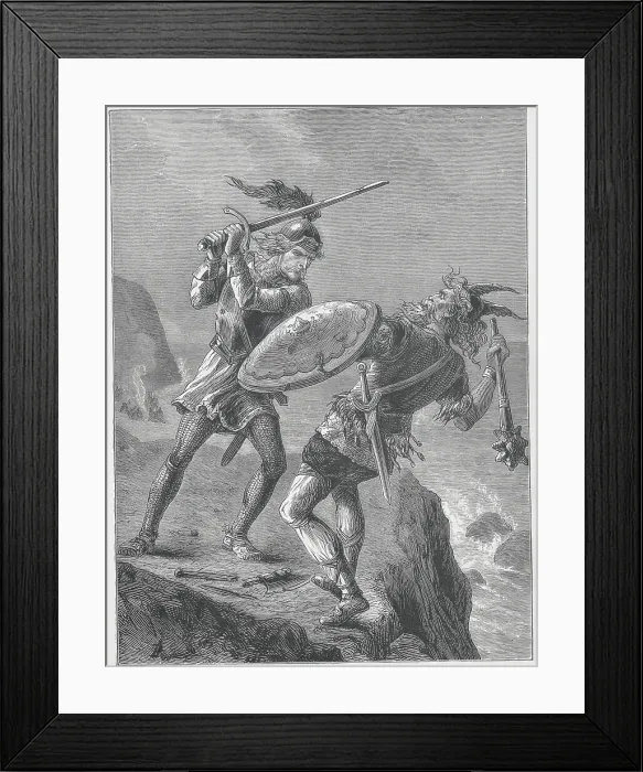 Framed Print : Red Eric Killing Icelandic Chief Framed Print : Red Eric Killing Icelandic Chief