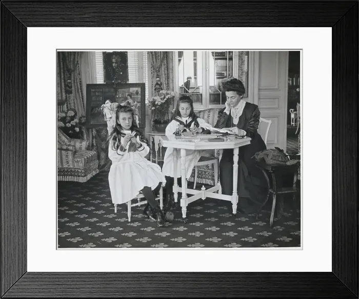 Framed Print : Eleanora of Reuss and Stepdaughters at Their Royal Home Framed Print : Eleanora of Reuss and Stepdaughters at Their Royal Home