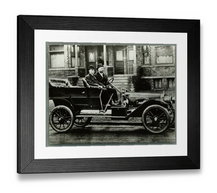 Framed Print : Henry Ford and Friend in Early Automobile