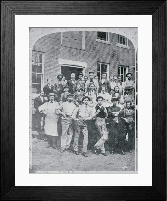 Framed Print : Group Picture of Factory Workers Framed Print : Group Picture of Factory Workers