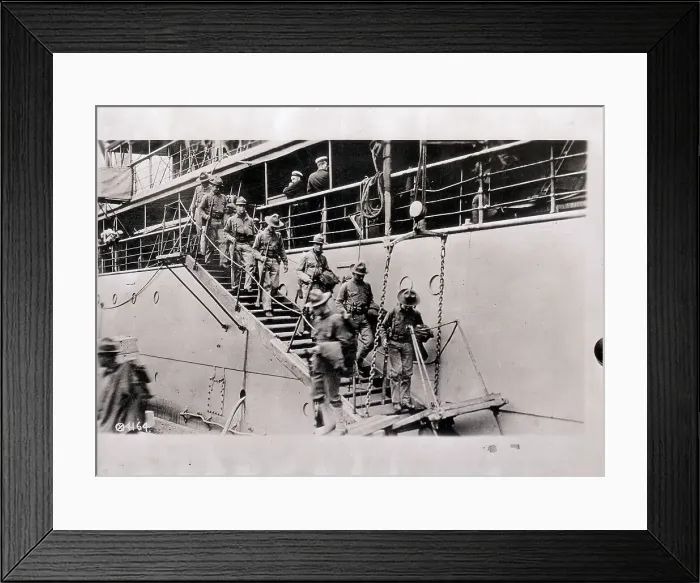 Framed Print : First Us Soldiers Disembark In France Framed Print : First Us Soldiers Disembark In France