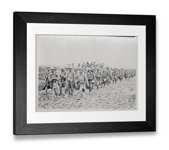 Framed Print : Seasoned French Veterans Returning to the Front Framed Print : Seasoned French Veterans Returning to the Front