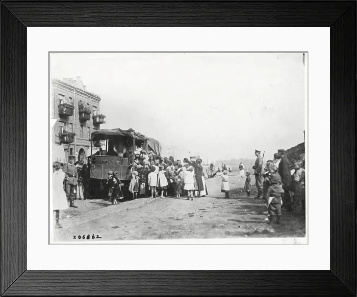 Framed Print : France's Poor Near Relief Truck Framed Print : France's Poor Near Relief Truck