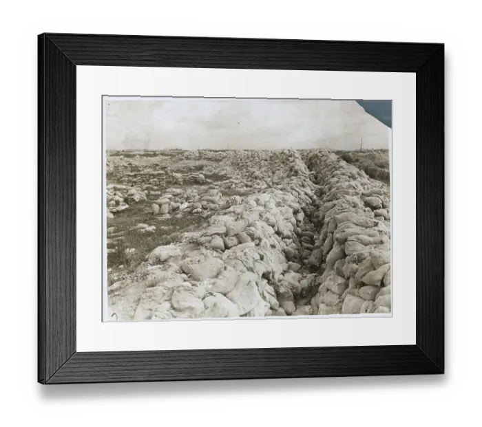 Framed Print : Sand Bags Lining World War I Trenches on Western Front Framed Print : Sand Bags Lining World War I Trenches on Western Front