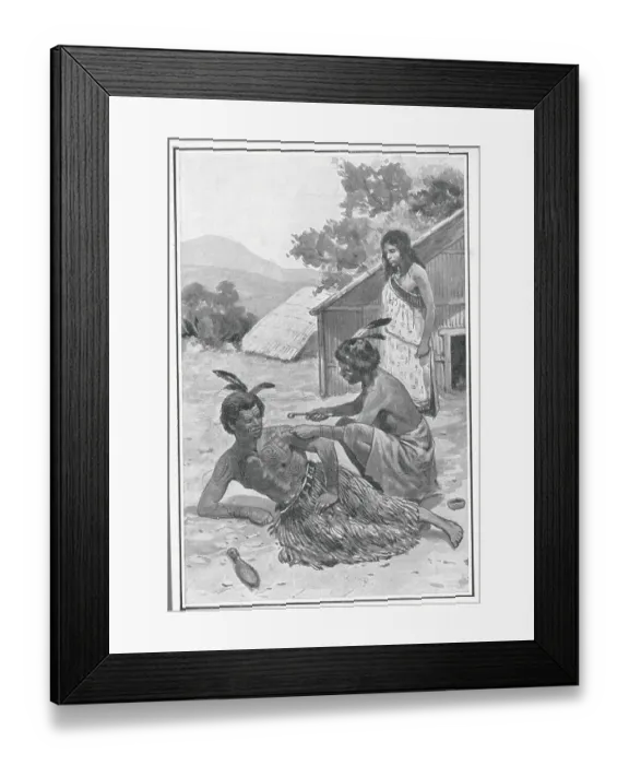 Framed Print : Indian Receiving a Tattoo Framed Print : Indian Receiving a Tattoo