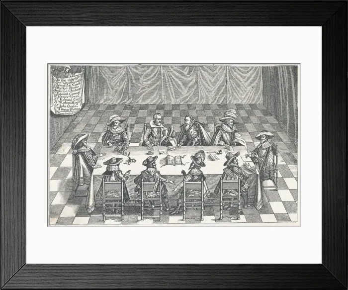 Framed Print : Early English Council of War Framed Print : Early English Council of War