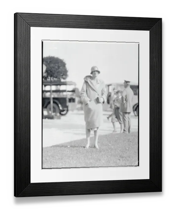 Framed Print : Mrs. Malco Meachan Posing at Saratoga Racetrack Framed Print : Mrs. Malco Meachan Posing at Saratoga Racetrack