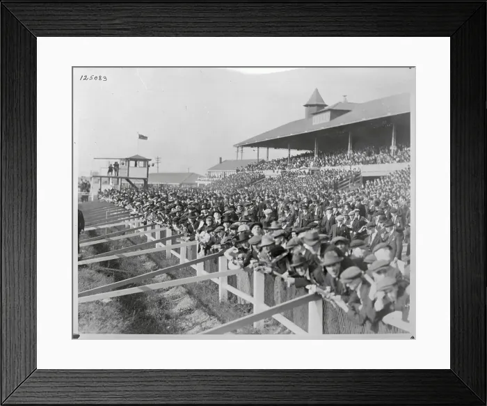 Framed Print : Crowd at Track to See Man O War Race Framed Print : Crowd at Track to See Man O War Race