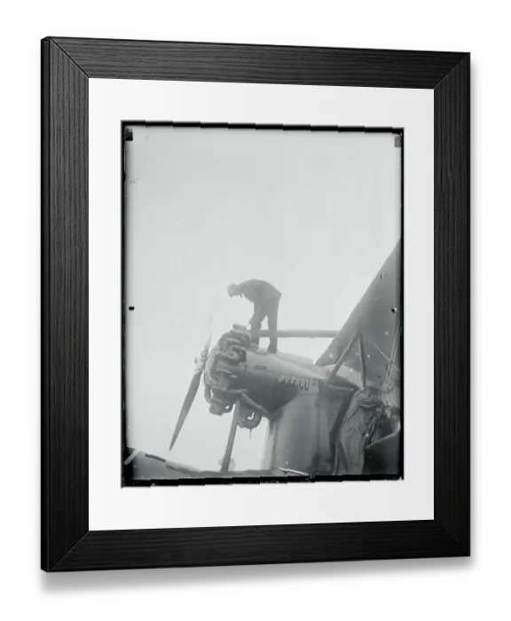 Framed Print : Portrait of Charles Lindbergh on Plane Framed Print : Portrait of Charles Lindbergh on Plane