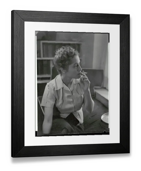 Framed Print : Eleanor Clark Warren Smoking a Cigarette