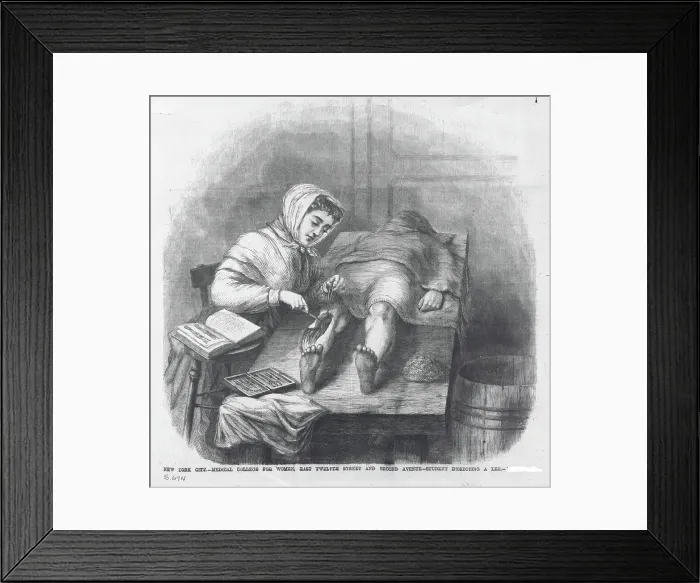 Framed Print : Woman Dissecting Leg Framed Print : Woman Dissecting Leg
