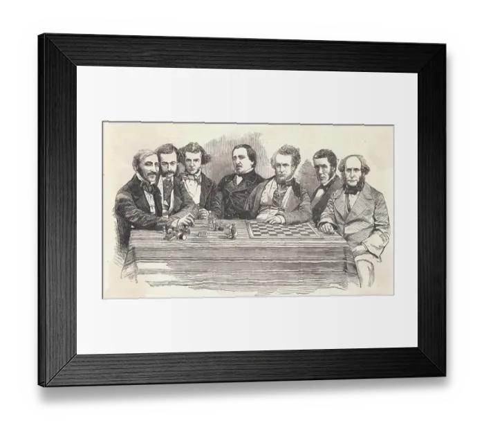 Framed Print : Chess Notables Playing Framed Print : Chess Notables Playing