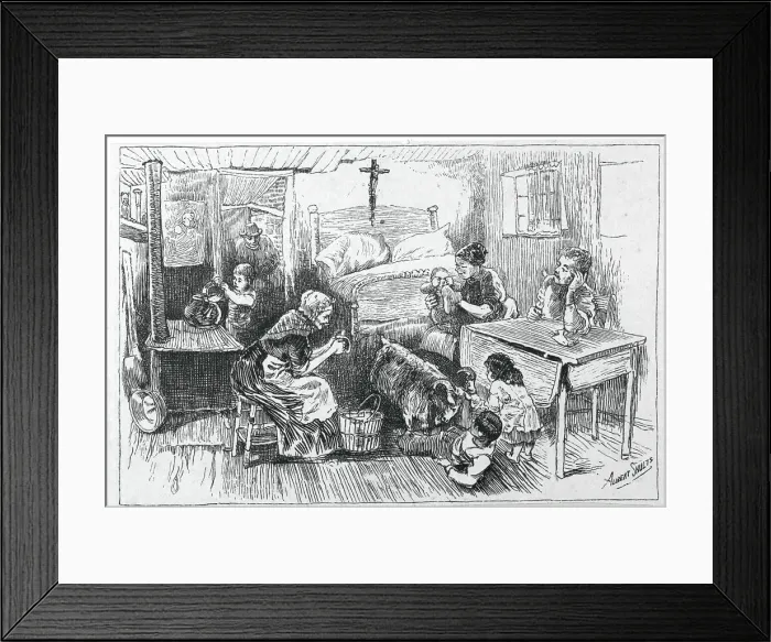 Framed Print : Extended Family at Makeshift Home Framed Print : Extended Family at Makeshift Home