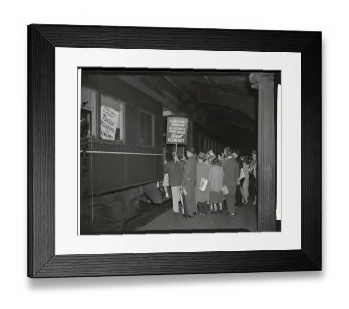 Framed Print : Crowd Carrying Large Signs Regarding Rosenbergs Framed Print : Crowd Carrying Large Signs Regarding Rosenbergs