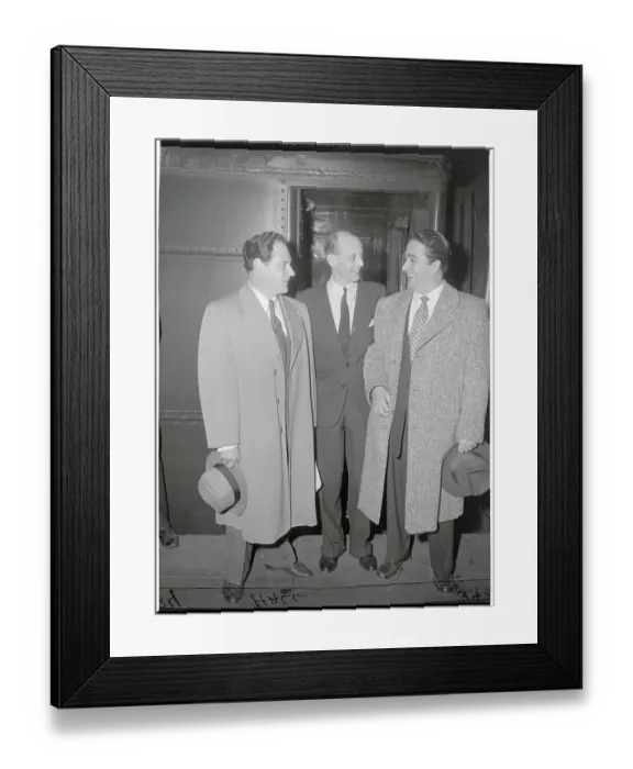 Framed Print : Rudolph Bing Speaking with Two Singers Framed Print : Rudolph Bing Speaking with Two Singers