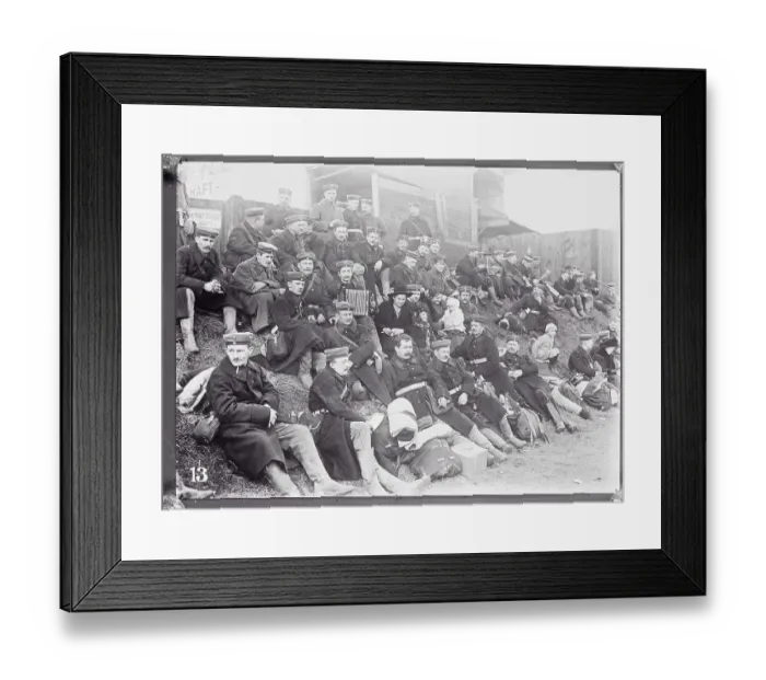 Framed Print : German Soldiers Sitting in Camp