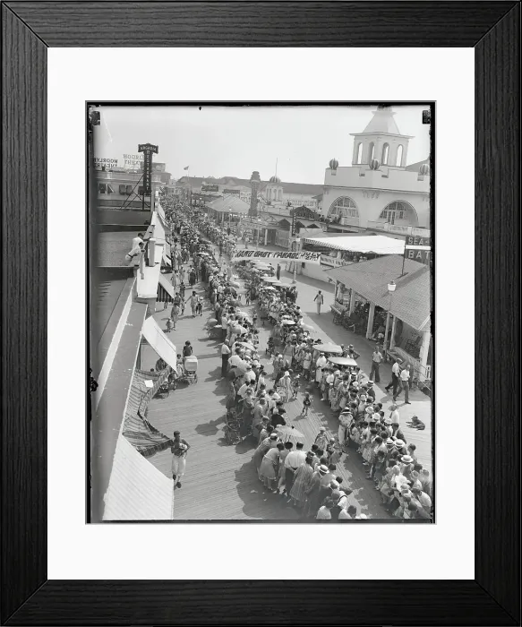 Framed Print : Floats Parading Down Side Walk Framed Print : Floats Parading Down Side Walk