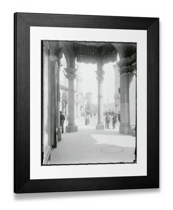 Framed Print : Lobby Entrance View of Building Structures