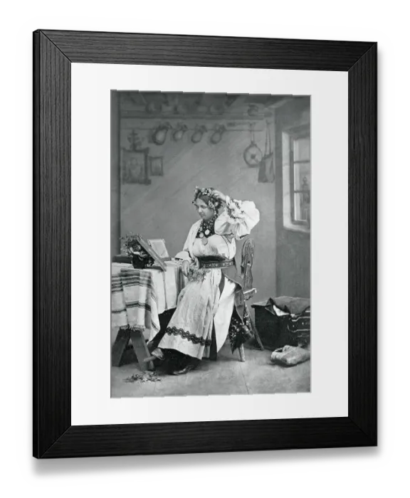 Framed Print : Rumanian Bride with Wreath of Flowers Framed Print : Rumanian Bride with Wreath of Flowers