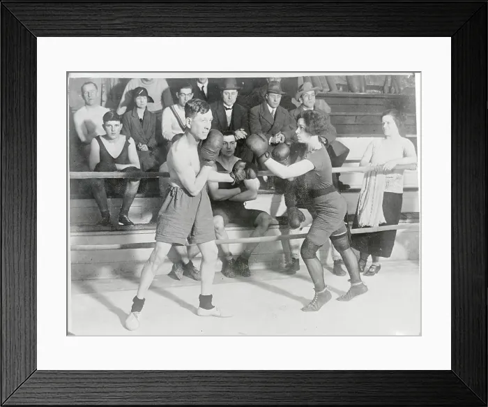 Framed Print : Man and Woman Boxing Framed Print : Man and Woman Boxing