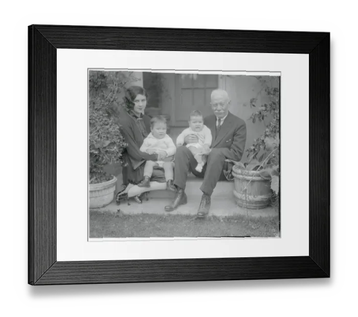 Framed Print : Lita Grey Chaplin with Children and Grandfather Framed Print : Lita Grey Chaplin with Children and Grandfather