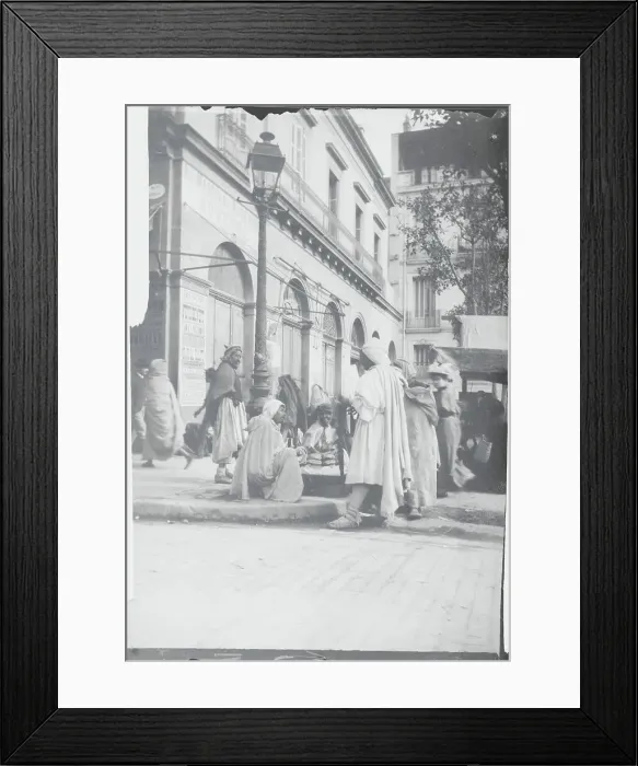 Framed Print : Pedestrians and Vendors on Algiers Street Framed Print : Pedestrians and Vendors on Algiers Street