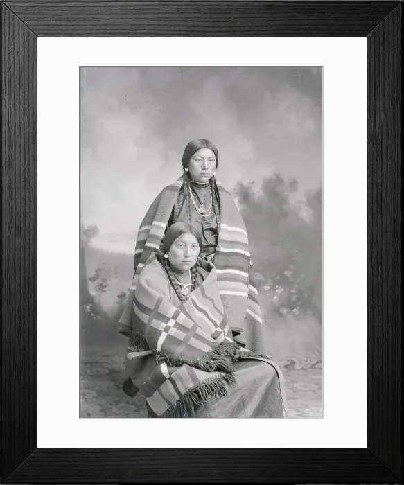 Framed Print : Portrait of Two Crow Indian Girls Framed Print : Portrait of Two Crow Indian Girls