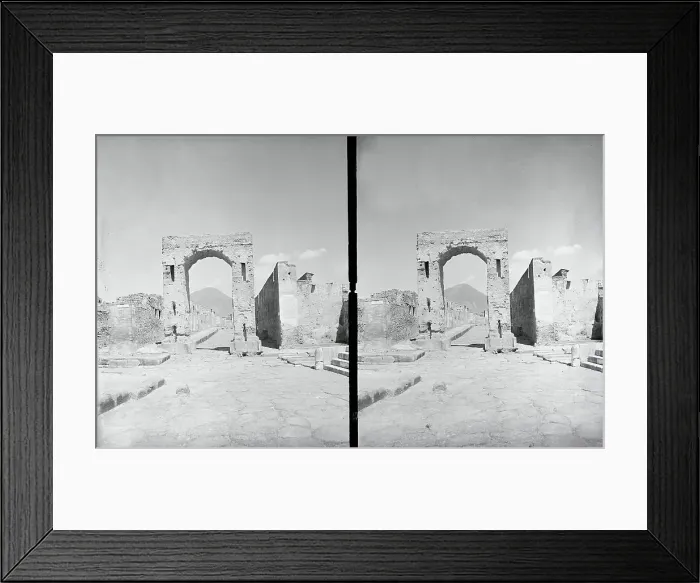 Framed Print : View of Arch of Nero and Vesuvius Framed Print : View of Arch of Nero and Vesuvius
