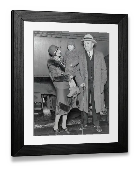 Framed Print : Knute Rockne Standing with Son and Wife