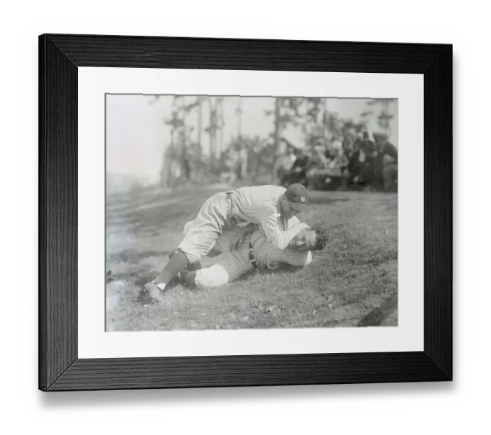 Framed Print : Benny Bengough and Lou Gehrig Wrestling Framed Print : Benny Bengough and Lou Gehrig Wrestling