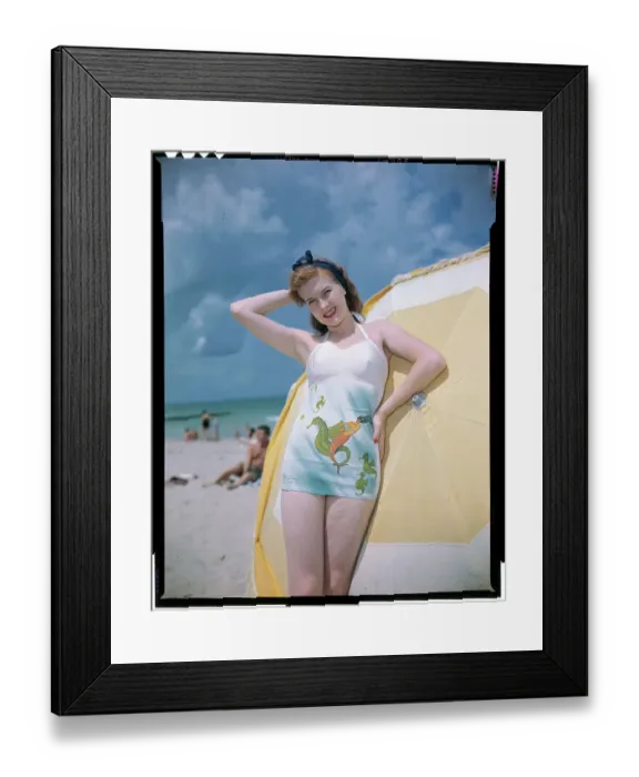 Framed Print : Woman Modeling a Swimsuit Framed Print : Woman Modeling a Swimsuit