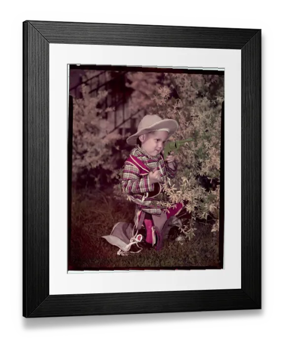 Framed Print : Boy Wearing a Cowboy Outfit Framed Print : Boy Wearing a Cowboy Outfit