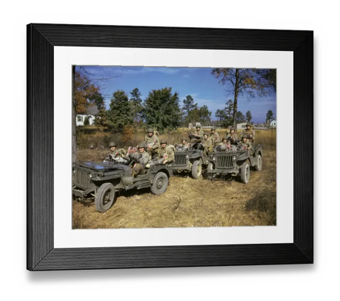 Framed Print : U. S. Soldiers Inside Jeeps Framed Print : U. S. Soldiers Inside Jeeps